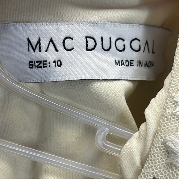 Mac Duggal Embroidered Bodice Cap Sleeve Ruffle Tiered Gown - Picture 6 of 16